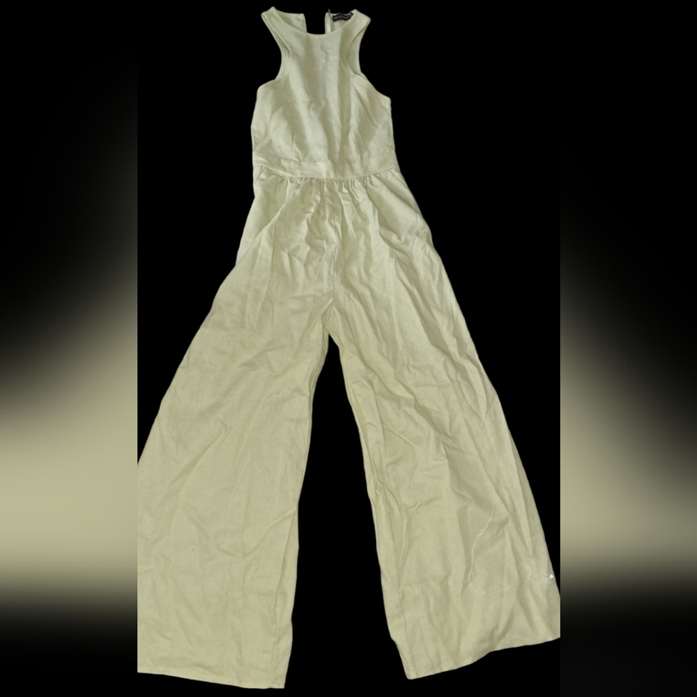 Racer Neck Wide Leg Jumpsuit